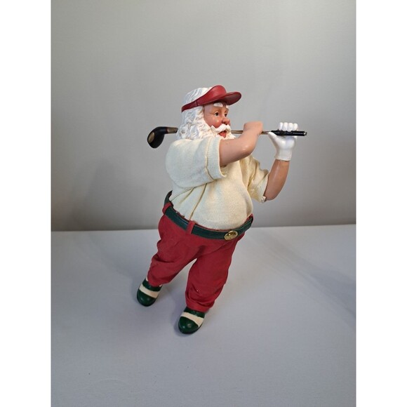 10" Possible Dreams Clothtique Santa Swinging Golf Club Figure Christmas - Picture 1 of 10